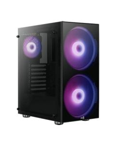 Aerocool Python RGB Black Mid Tower Temp